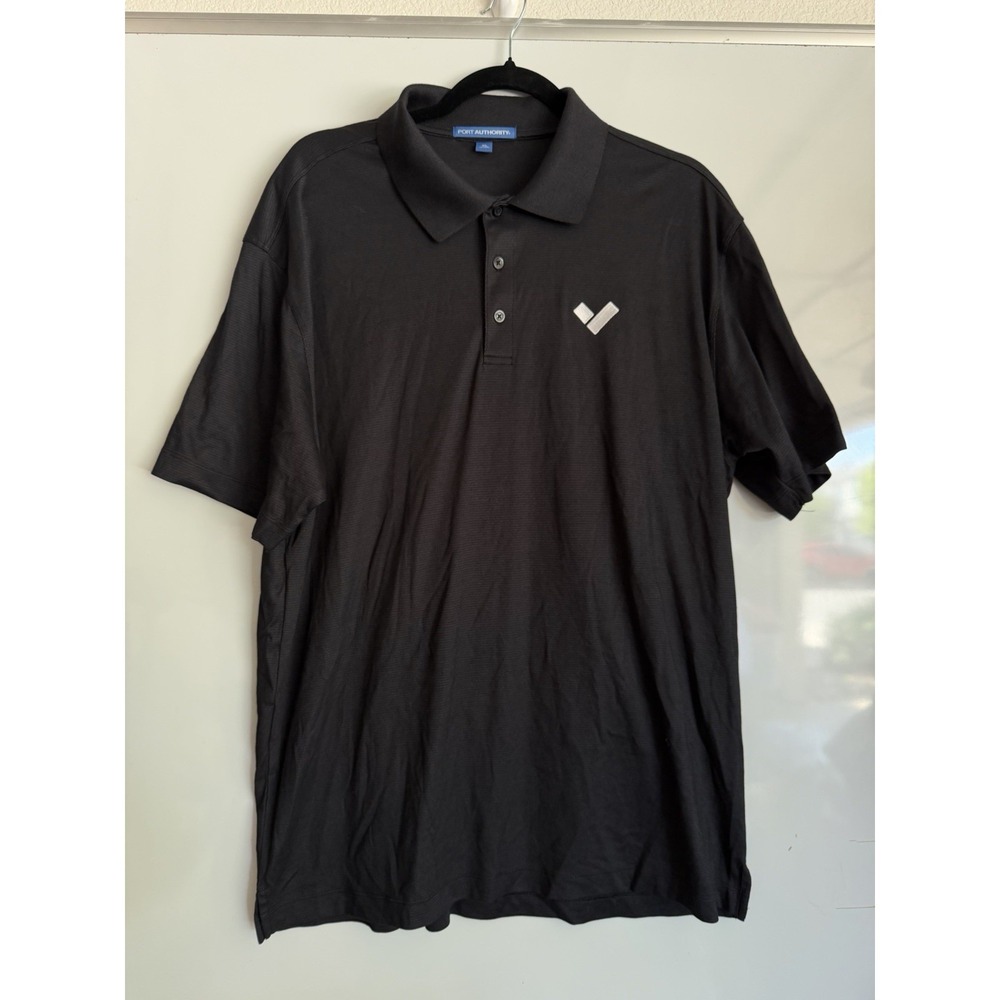 Port Authority Cotton Polyester Men's Polo Shirt Black XL Short Sleeve